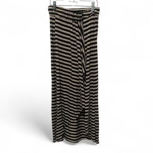 Y2K Julie’s Closet Cream Black Striped Maxi Skirt